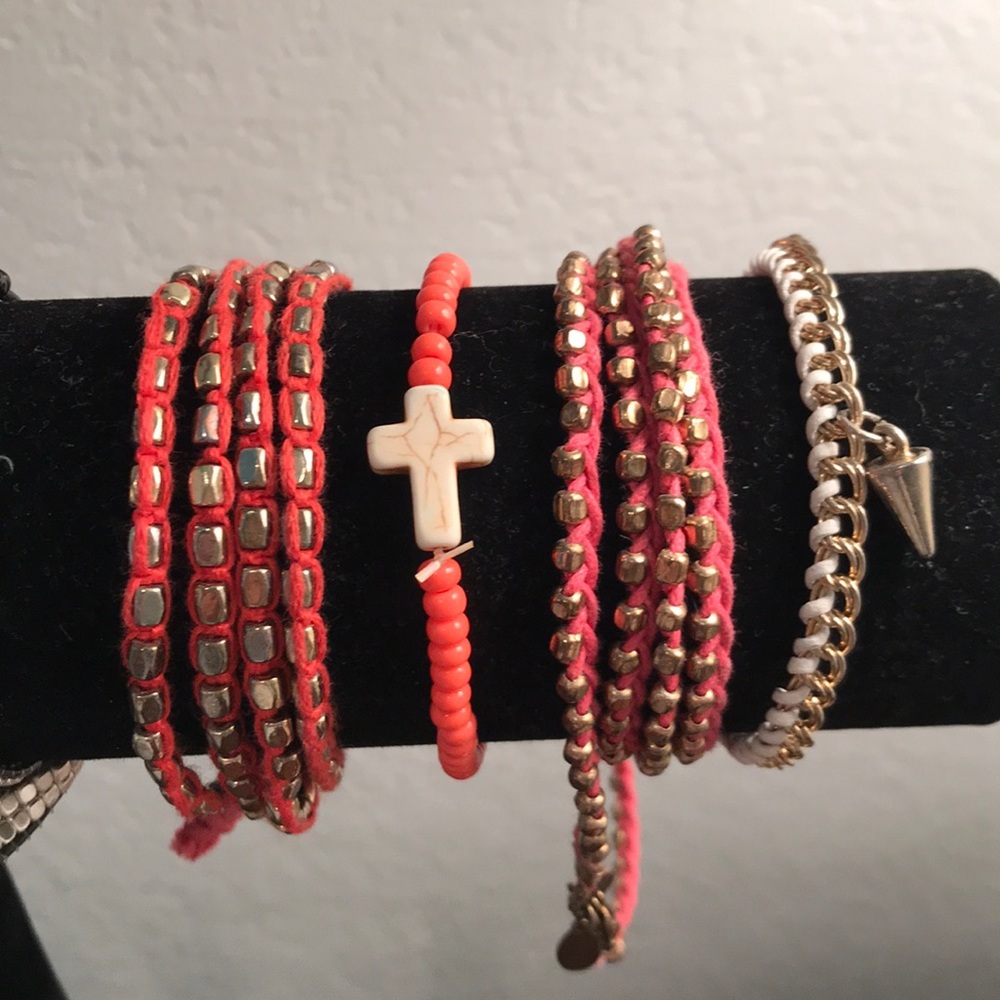 FOUR 4 Coral White and Gold Bracelets